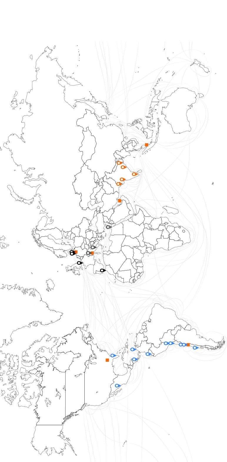 Map of Hapag-Lloyd Terminal holdings and regional headquarters